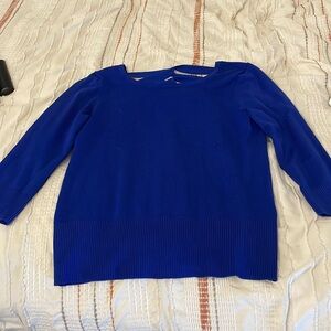 5 for $5 EUC cable and gauge electric blue fitted sweater